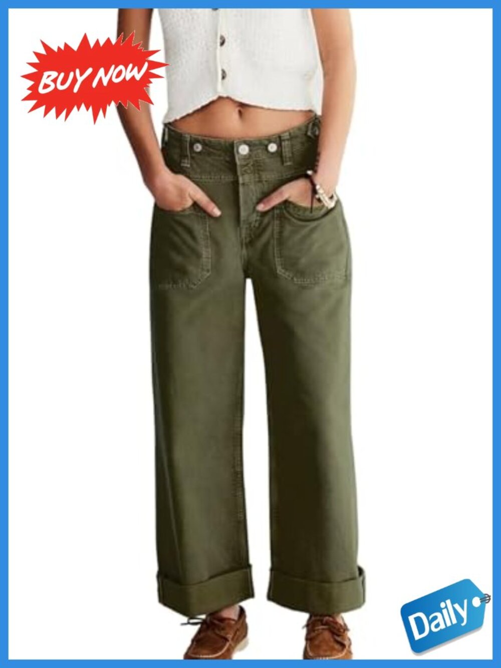 High Waisted Straight Leg Baggy Boyfriend Jeans Cargo Denim Pants